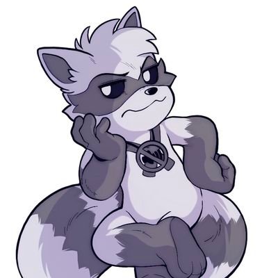 A pansexual raccoon who likes playing games, wearing leotard, posting suggestive and NSFW content, and at times IRL content