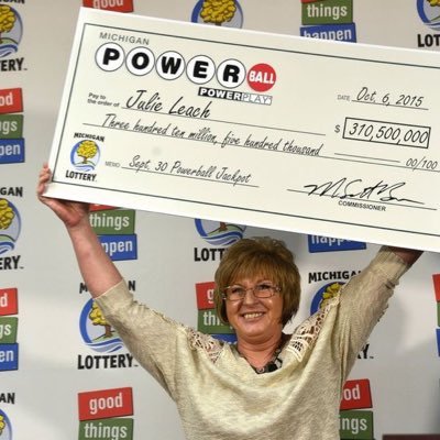 I’m Julie Leach the Michigan Powerball PowerPlay Winner, I’m randomly picking on people on Twitter and giving away $100,000 to any randomly winner.