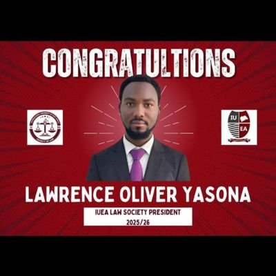 PRESIDENT @IUEA_Law Society.
SPEAKER @lawstudentsug.
Sec 4 Legal Affairs South Sudan Student's Union in Uganda.
Political Analyst, Human Rights Advocate.