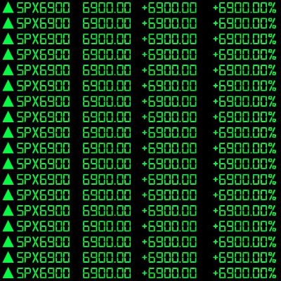 Parody account. SPX500 vs. SPX6900 memes for laughs only. Not financial advice. Entertainment as is. 6900 bigger than 500, duh!