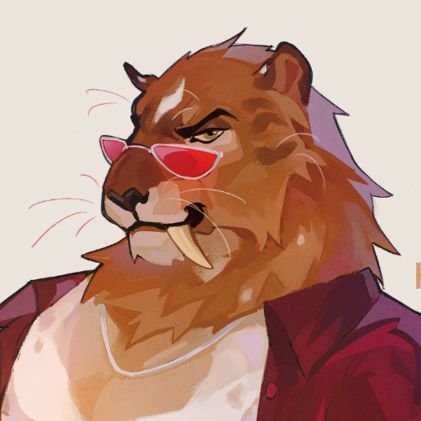 Riot da Saber, transmasc butch, he/her, occasional nsfw so 18+ only, @sweetlambun 's big kitty, 24 (other sona Adonis: wolfdog)
pfp @kaiigen, banner @fenivulp
