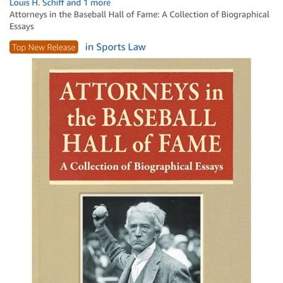 Schiff & Jarvis are co-editors of “Attorneys in the Baseball Hall of Fame” Questions about baseball law issues?-DM us. Want to do a story about our book? DM us