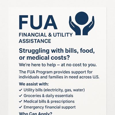 Are you or someone you know struggling to keep up with *daily expenses, medical bills, or utility payments*? send us a DM