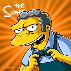 Grumpy Moe Szyslak, slingin’ Duff at Moe’s Tavern. Dodgin’ Bart’s prank calls & chasin’ deadbeats in Springfield. 🍺😣 #MoesTavern