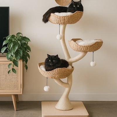 We’re MeowHaus—on a mission to replace shag-carpet posts with furniture-grade towers, loungers, and wall playgrounds that make your home look stunning.