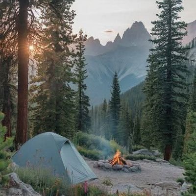Convivir con la naturaleza escuchar música acampando