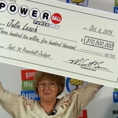 My name is Julie leach the $310,500,000 mega lottery winner!!! this is my give away twitter page!!! I am giving $500,000 out of my winnings to the needy.