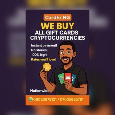 💳 Gift Card & Crypto Vendor
⚡ Instant Payment | Best Rates | 100% Legit
🌍 Nationwide Deals | Trusted & Reliable
📲 DM or WhatsApp: https://t.co/89UjIjzRY4