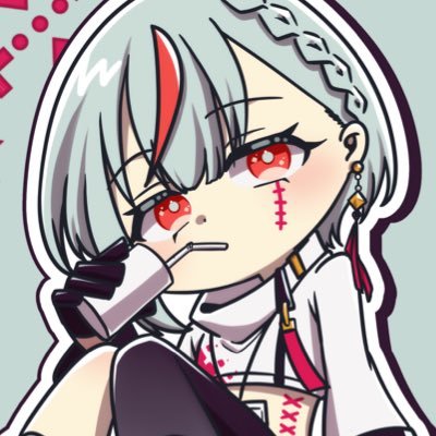 ジュレっす〜!! 復活したレディフランケンVTuber、赤藤レジュレです🔩🔸みんなをポジティブの世界に連れて行きたい ちなみにセルフ受肉です #レジュ絵 #レジュラボ イラスト依頼はDMまで