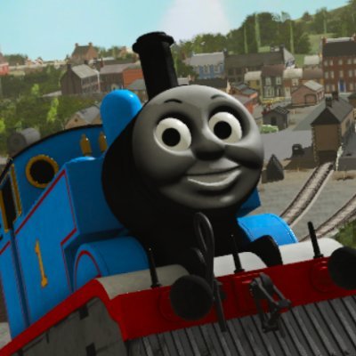 i like trains with faces banner by @thomo_the
