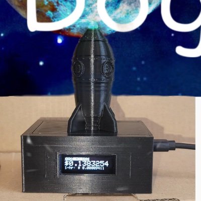 Dogecoin Ticker: Real-time crypto price display powered by ESP8266. Open-source, 3D-printable, WiFi-enabled, and customizable for your favorite coins!