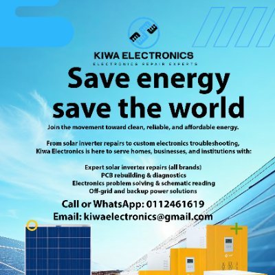 kiorekihara's profile picture. Affordable solar kits, inverter repairs & smart energy solutions across Kenya. 🔧🌞 Call/WhatsApp: +254112461619. Powered by #GreenEnergy 🇰🇪