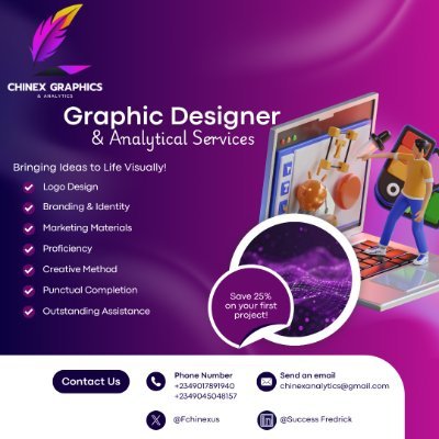 FChinexus's profile picture. A graphic designer and Data analyst,