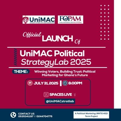 A Political Marketing initiative || Understanding Political Actors || Political Communicators || Students, UniMAC-IJ