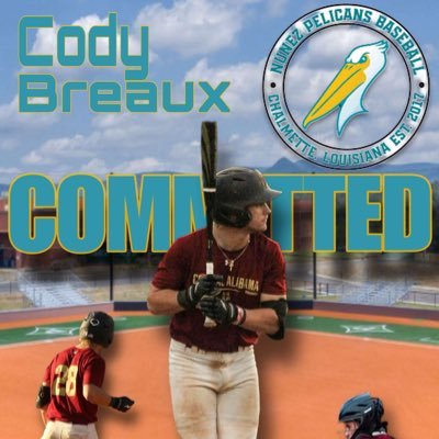 6’0 / 171lbs / Juco Sophomore / Catcher / Nunez Community College / GPA: 3.91 / 6.84 60 / 1.89 pop / breaux_cody@yahoo.com/ (337)517-7935/ @NunezCCBaseball
