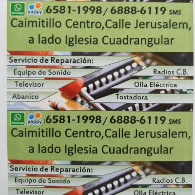 Servicio de reparación T.V., Sonido, radio aficionado @hp1mmb