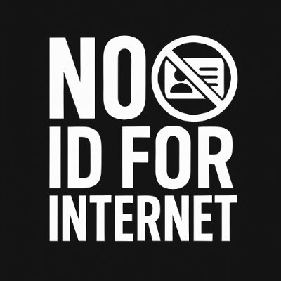 NoIDforInternet's profile picture. Uploading ID to use internet will be the last free choice you ever make. Resist the global push. Do whatever you can to disrupt their plans | Twitter Veteran