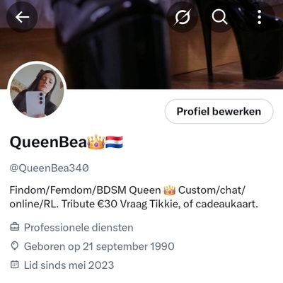BMeesteres91018's profile picture. QueenBea Hier👋🏼Neem je hier contact met mij op? €30 Tribute.
@QueenBea340
