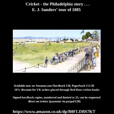 Author of a book on Philadelphia's greatest cricketer, Bart King, https://t.co/HJxkgQIJMj Profile picture = latest published book.