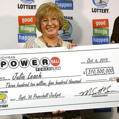 Hello I'm Julie leach the powerball winner of 310,000,000 million in buston, by the way I'm just Give