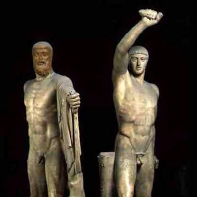 To Dionysius, the tyrant, would sneak
Damon, concealing a dagger;
He’s slapped by the guards in a fetter.
“What would you do with that dagger, speak!”