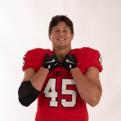 rhettmcdowell78's profile picture. Argyle HS | 2026 | DT/NG/ATH | 6’2” 245 lbs | Bench: 295 | Squat: 470 | 5.1 40 | 4.55 Pro Agility | 3.97 Unweighted GPA | ACT: 26 | NCAA ID# 2401205659
