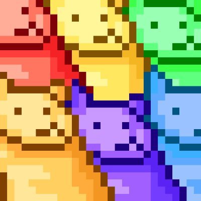 雑種犬のメル会長など実在のウチの子たちが店長さんをつとめるドット絵仮想商店街、メルモール🐕🐈🐓🐦ドット絵グッズもある🥤🍟🍔中の人ツシマが投稿している👉OPEN! https://t.co/bot2b9ibvX