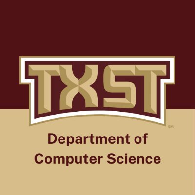 The official Department of Computer Science at Texas State University.
#txstCS