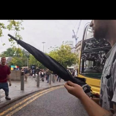 Hostile Environment Personal Umbrella 🌂 can be found keeping the streets and Youtubers safe with Fred.