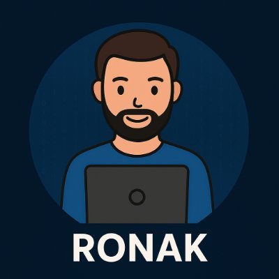 TechieRonak's profile picture. 💻 Organizing 1s and 0s into real-life magic