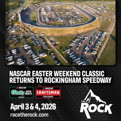 NASCAR’s Return to Rockingham Speedway April 18th-19th, 2025 with the XFINITY Series, CRAFTSMAN Truck Series and ARCA!
PHONE: 910-338-1100