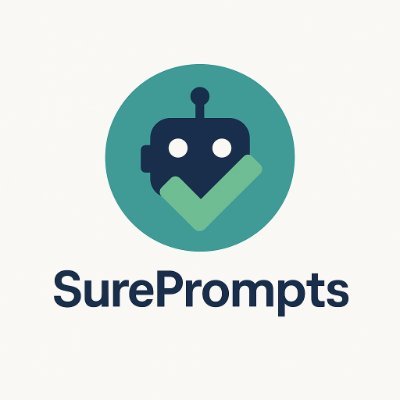 SurePrompts's profile picture. We build AI that helps you create better prompts in seconds. Simple, clear, no fluff. Follow our journey as we #buildinpublic.
