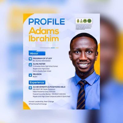 For the sake of God and for my betterment .KSBSA Presidential Advisor ||TEIN-KNUST FINANCIAL COMMITTEE MEMBER ||64th KNUST SRC Tek-Talk Commissioner|RealAmass21