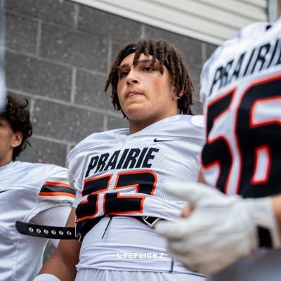 CR Prairie HS| class of ‘26| Defensive End/DL|| 6’2, 250lbs.| 3.0| 255 Bench| 365 Squat|