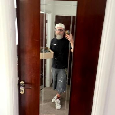 Me balding hairy grey beard board high maybe depressed maybe not but trying to have fun