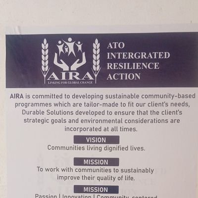 AIRA is committed to developing sustainable community based programmes which are tailor made to fir our clients needs.Durable solutions developed .