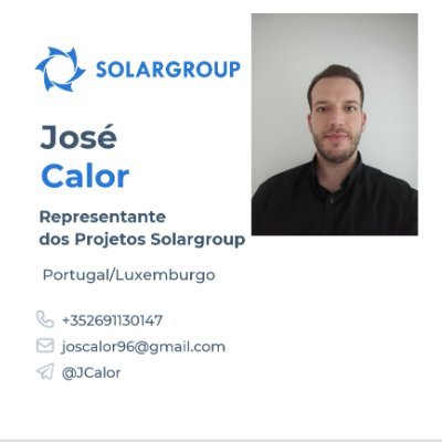 JosCalor347814's profile picture. Investor, Trader & Networker
Representative of Solargroup's Projects 🇵🇹🇱🇺
https://t.co/p8fak1v4At