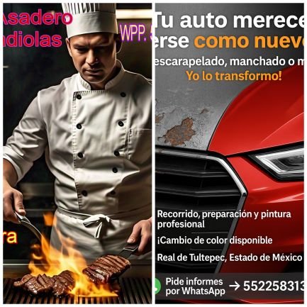 En Real de Tultepec Estado de México
Servicio de Pintura Automotriz
Parrilla Asadero
WhatsApp 55-22-58-31-36