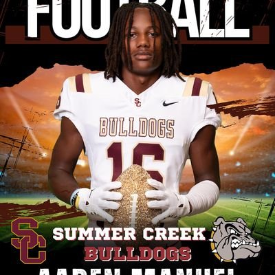 AadenManuel's profile picture. Summer Creek High School '26 / Football & Track & Field/ Corner Back / 5'11 175lbs / 4.4 (40 time) personal email:Manuelaaden2@gmail.com NCAA ID#: 2501484936