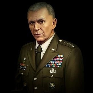 第二次世界大戦中の陸軍参謀総長としてアメリカを勝利に導き、戦後は国務長官、国防長官を歴任し、マーシャル・プランによってヨーロッパ復興を指導しました。それにより陸軍軍人としては唯一ノーベル平和賞を受賞してます。ウェストポイント以外の出身者として異例の出世をしています。
マニュアルの製作、軍拡、人事を行いました。