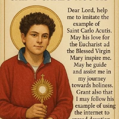 wehelansaar's profile picture. Advocate for Saint Carlo Acutis.