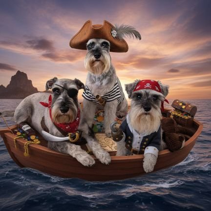 #ZSHQ Colonels Kiko🎂11/4 & Woofie🎂17/5 wiv Lieutenant Katkins🎂15/1; 🏍️ #theruffriderz #Schnauzerfest🧡 #SchnauzerGang