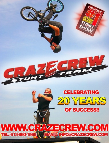 CrazECrew's profile picture. One of the worlds largest extreme sports shows. Featuring professional, action sports stunts with BMX bikes, mountain bikes, skateboards and inline skates.