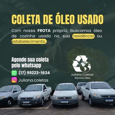 GamesPreta's profile picture. Juliana Óleo - Transformando Resíduos em Sustentabilidade! 🌍
Sua empresa ou residência pode fazer a diferença! Na Juliana Óleo, somos especialistas na coleta
