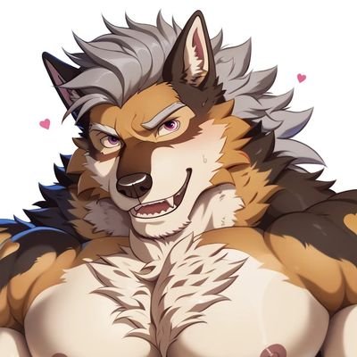 big furry dog♂️🐶 hybrid who likes making friends, bodybuilding💪🏼, docile, perverted, caring,🔞