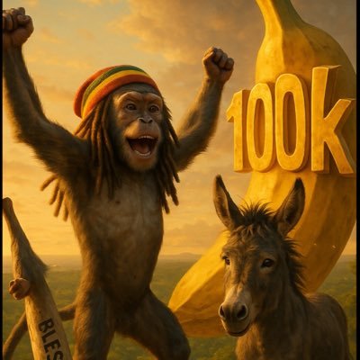 JAHMONKEY100k's profile picture. JAHMONKEY Official MEME COIN 🙈 join up the TG 📲