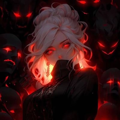 badloli666's profile picture. coming from the darkness with evil eyes and platinum hair