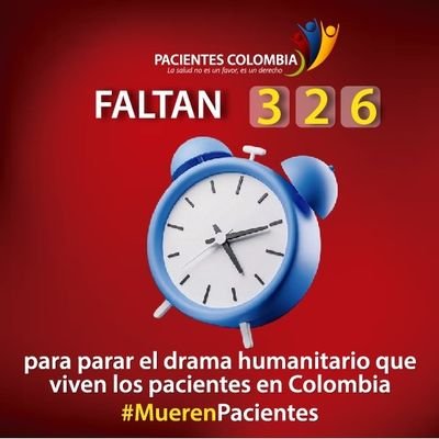 Pacientes Colombia,movimiento social conformado X 200 organizaciones de pacientes
Radicamos proyecto reforma salud 341 con Andres Forrero y Carlos A Jimenez