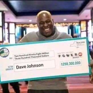 Hi I'm Dave johnson the winner of$298.3million from powerball lottery giving out $30.000 to some of mine