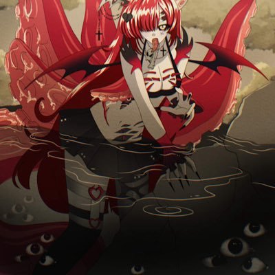 fan name : Lovecraftians oshi marks 🐙🖤 📕 fanart: #craftloves meme: #luwumeme design @cherricries rig+art @crishvt 5th member of @SolarStudiosHub